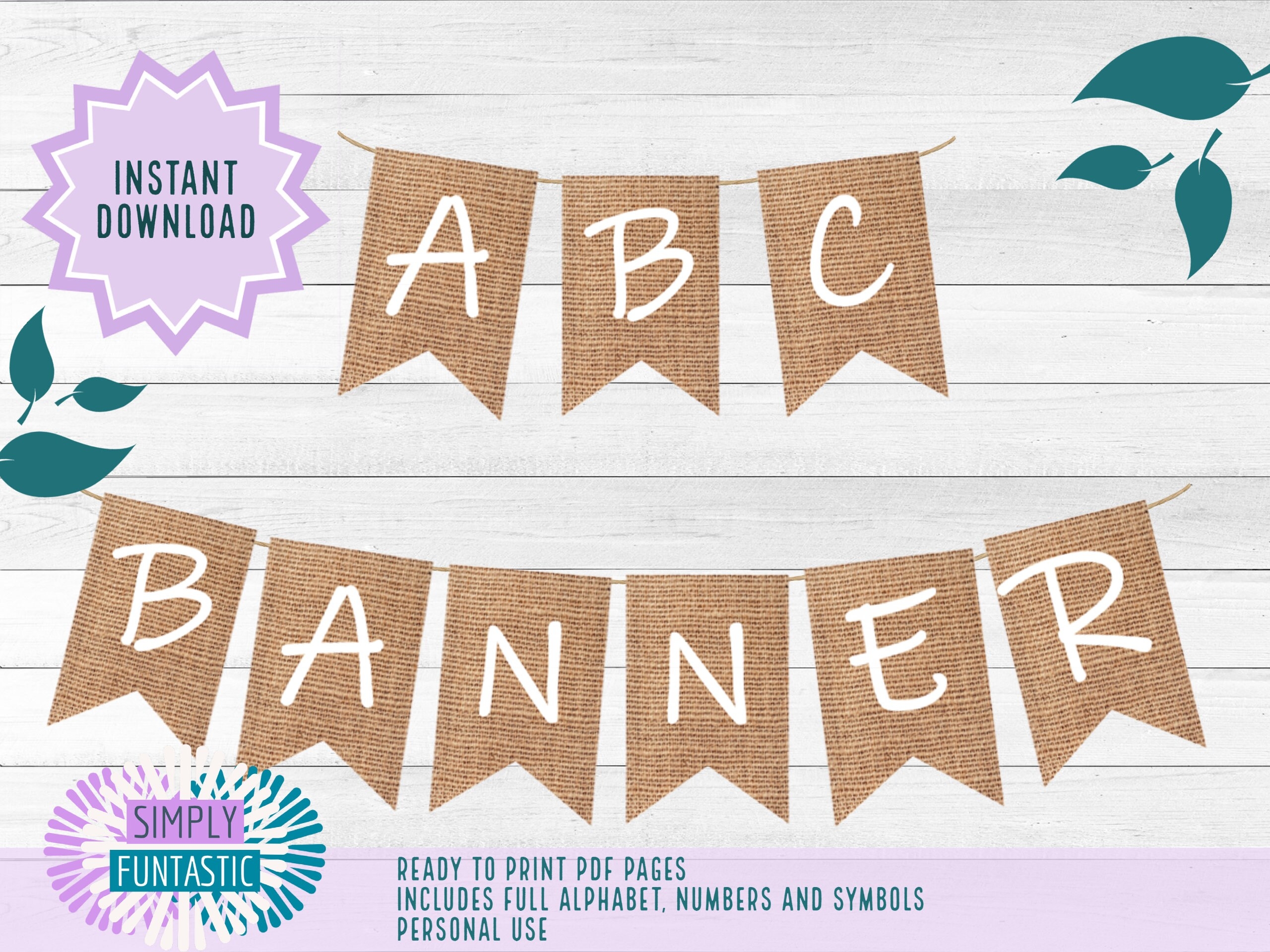 Large Burlap Banner White Lettering instant Download Printable Wedding Shower Bridal Shower Bachelorette Party DIY Banner Etsy