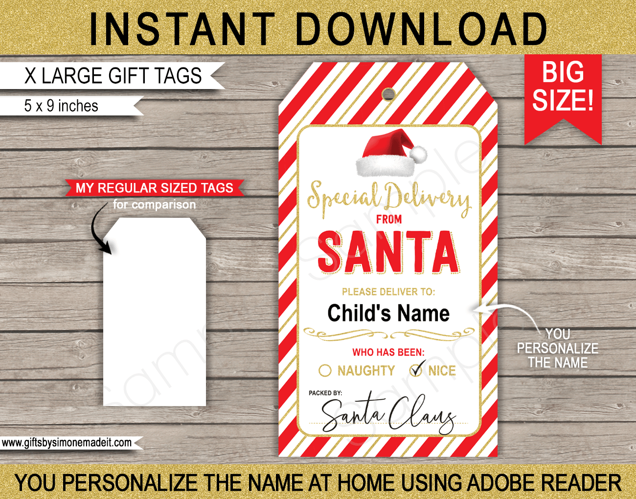 Large Editable And Printable Gift Tags