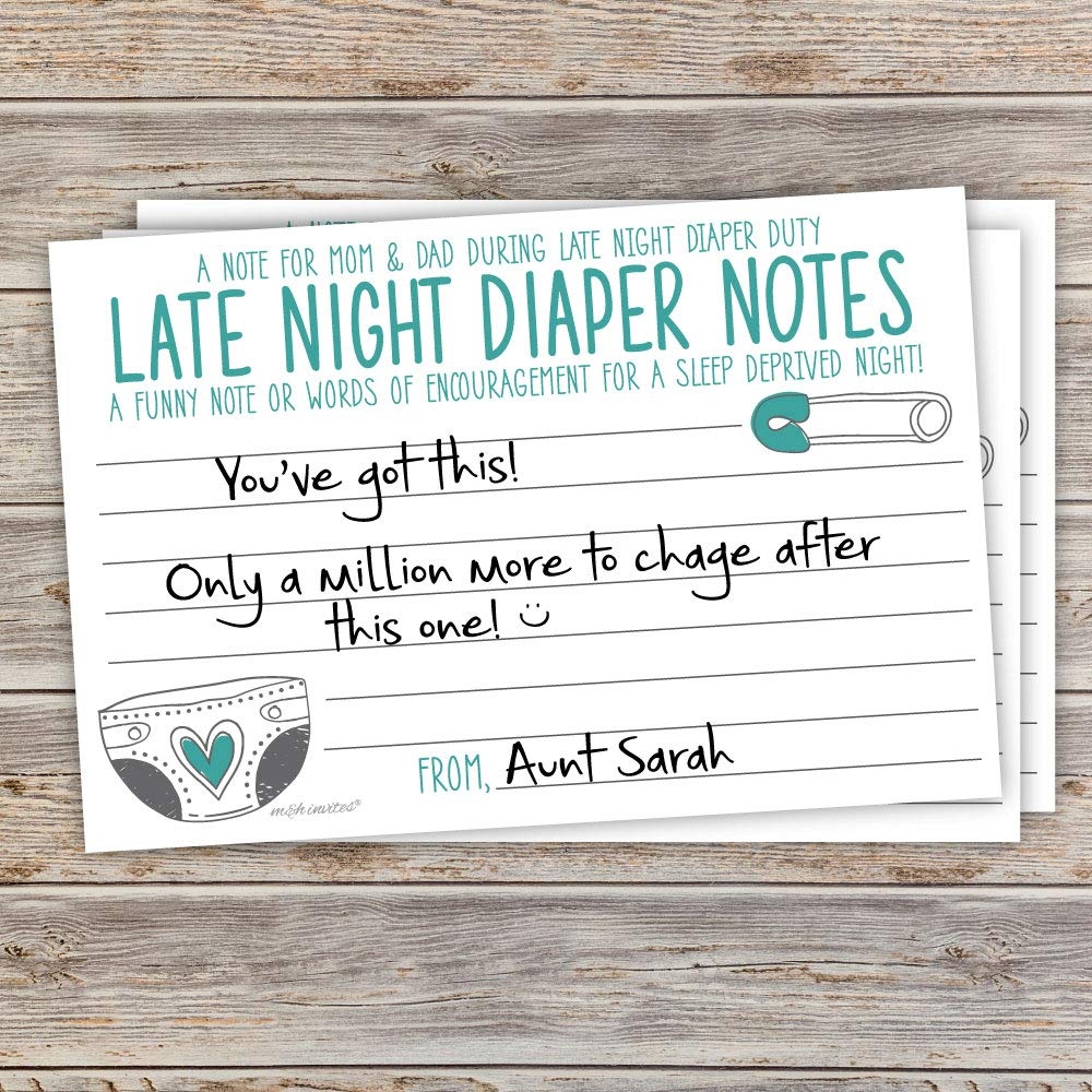 Late Night Diapers 50 Count Diaper Notes Baby Shower Game Amazon sg Baby Products