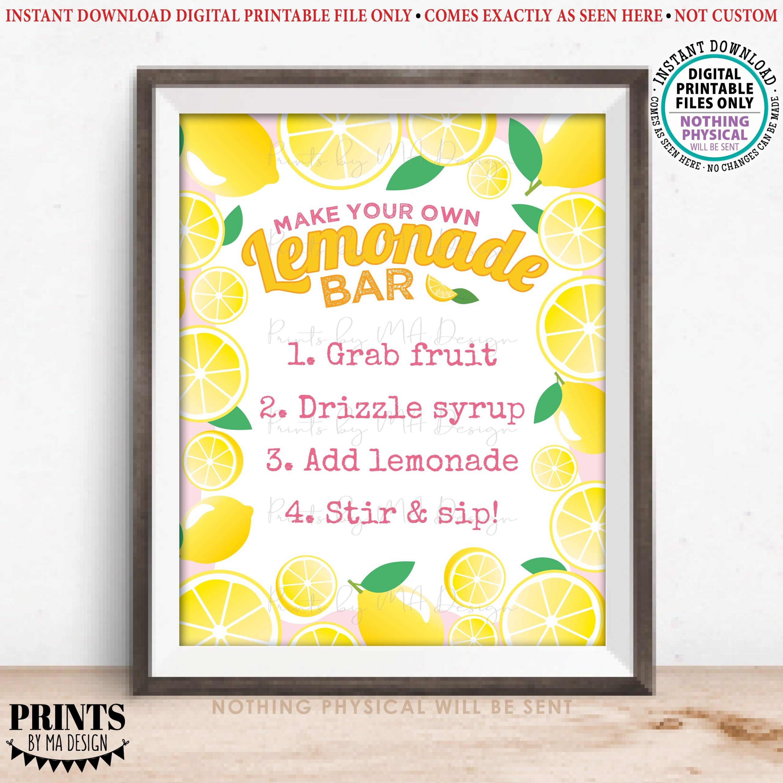 Editable Lemonade Bar Printable