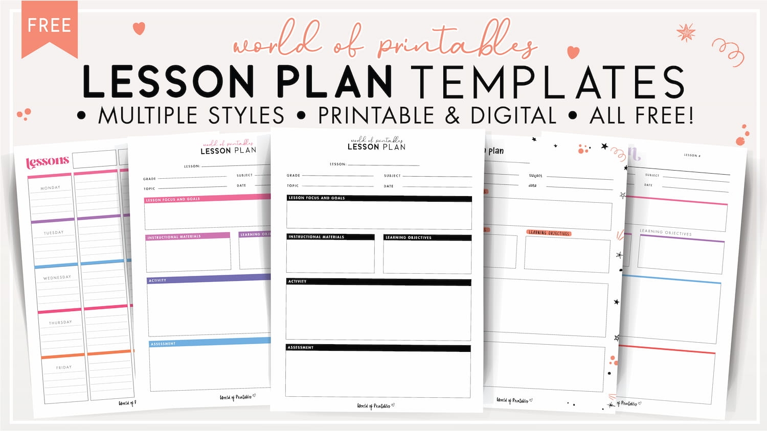 Lesson Plan Templates World Of Printables