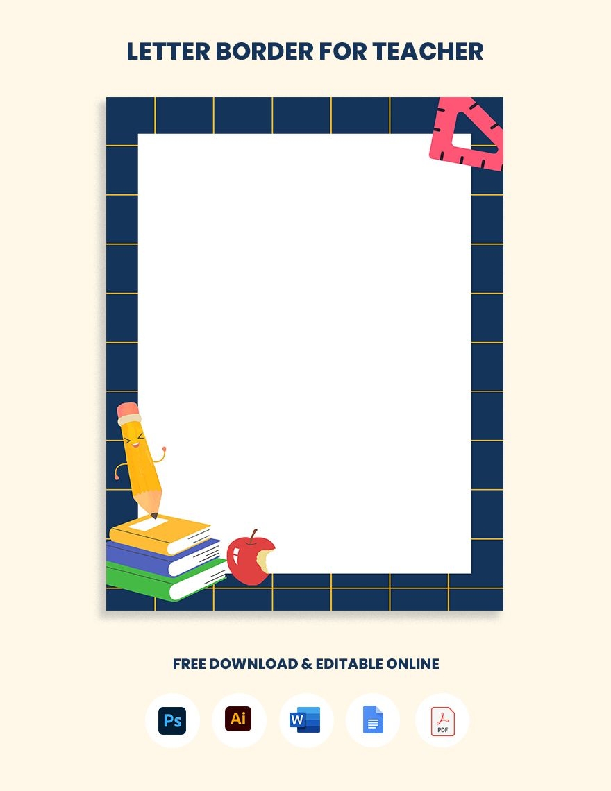 Letter Border For Teacher In PSD Illustrator Word PDF Google Docs Download Template