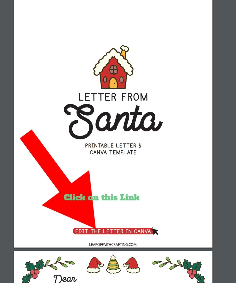 Letter From Santa FREE Printable Editable Leap Of Faith Crafting