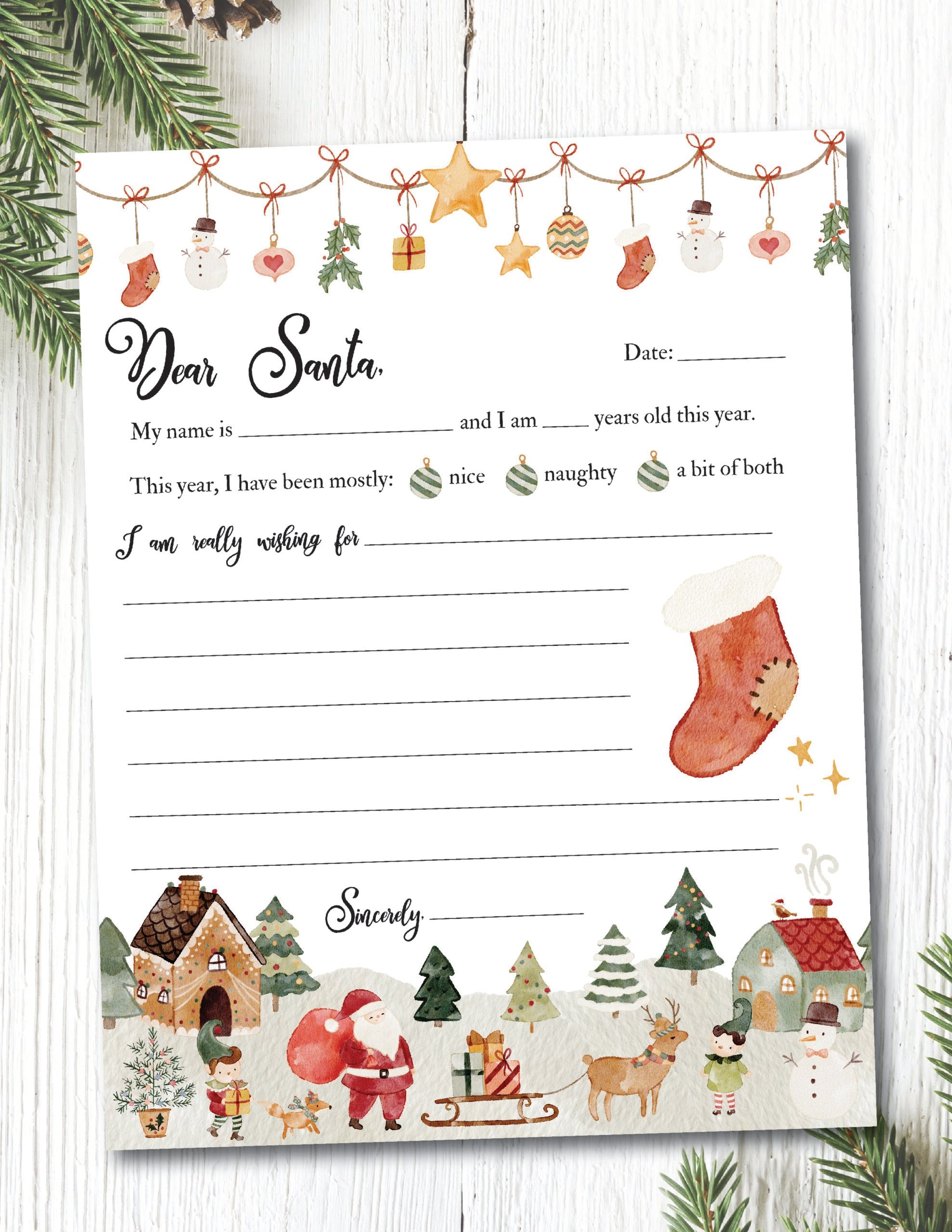 Printable Editable Santa Letters