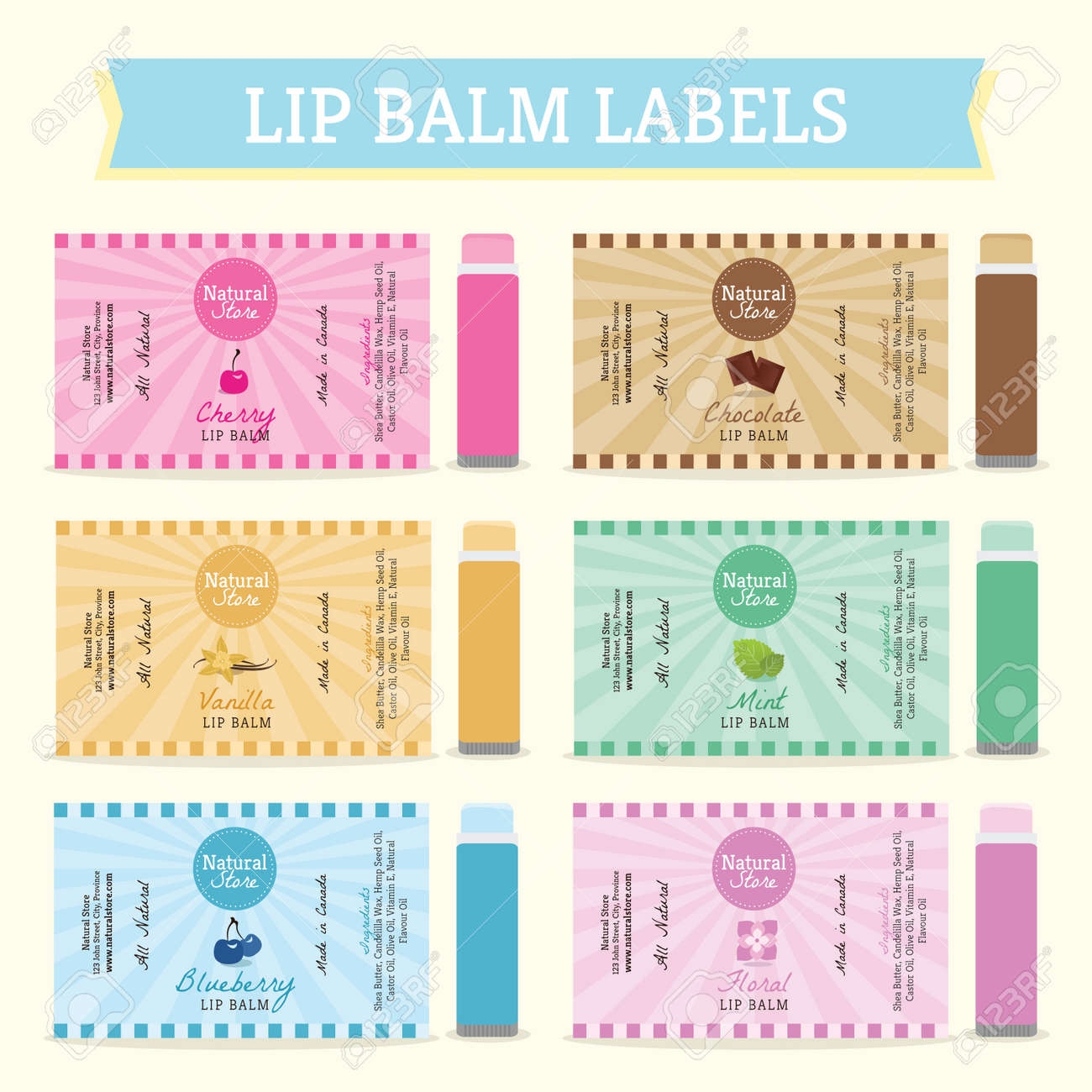 Printable Editable Lip Balm Labels