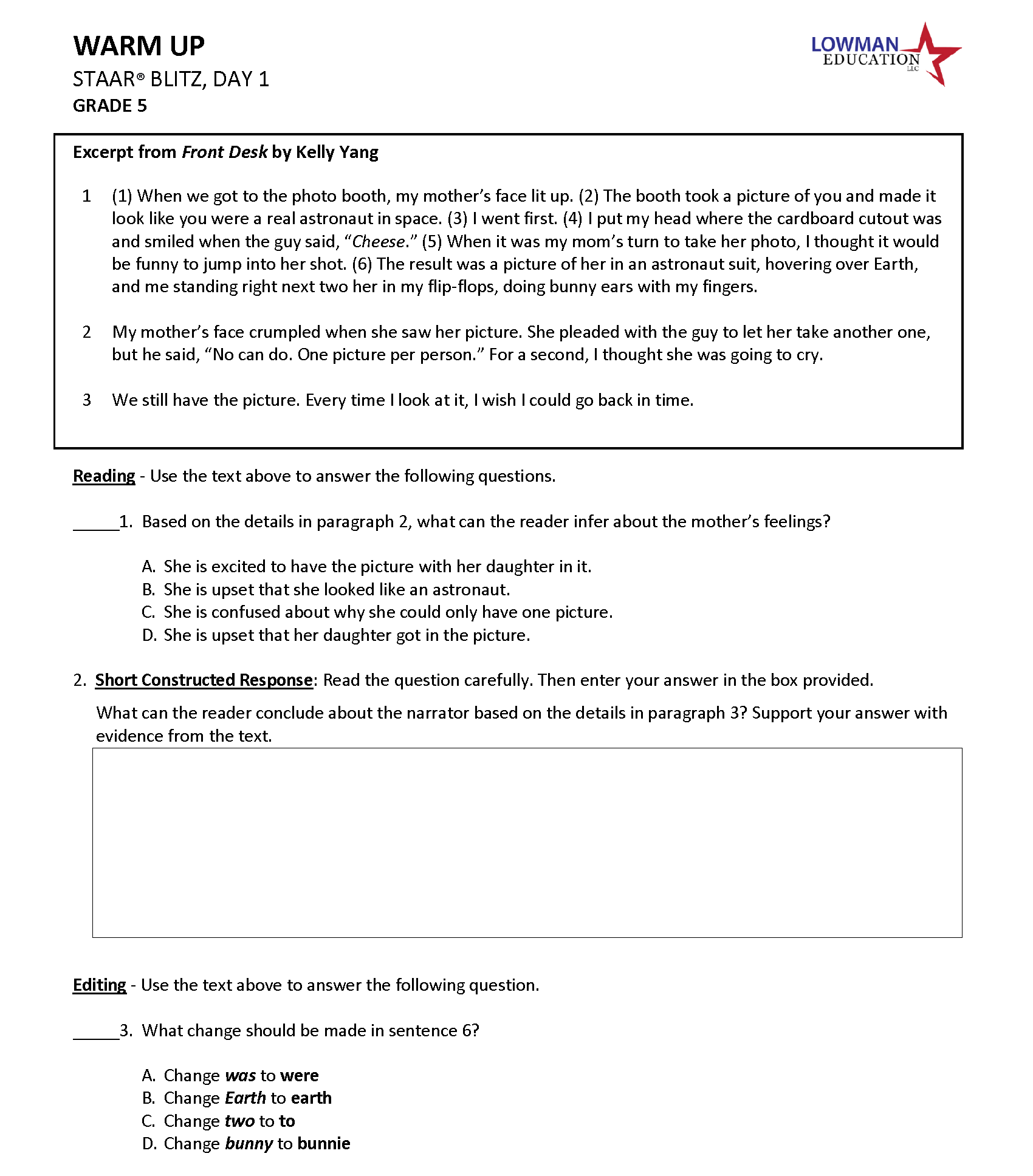 Staar Master Teacher Edition Printable