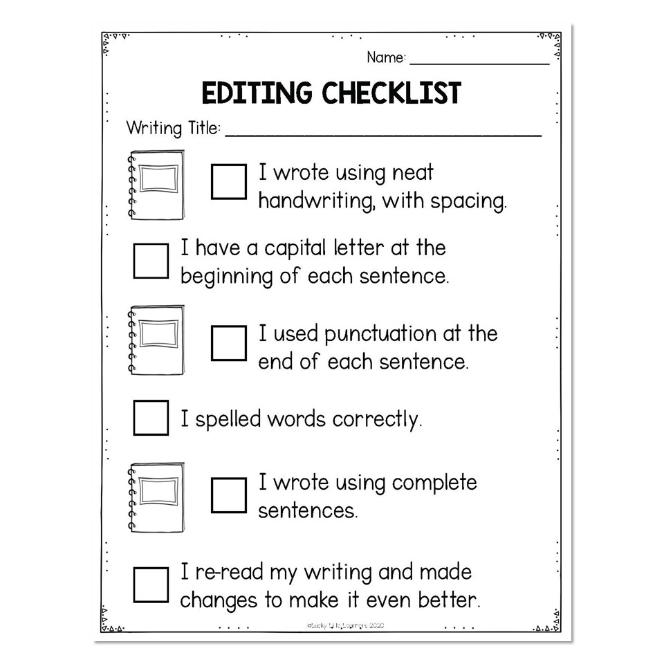 Lucky Little Toolkit Literacy Writing Checklists Editing Lucky Little Learners