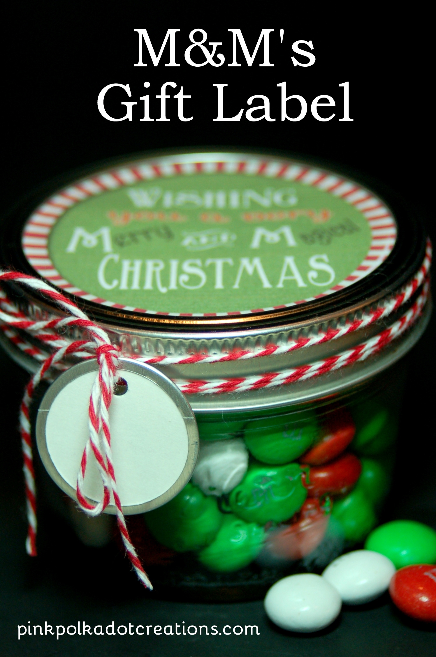 M M s Christmas Gift Label Pink Polka Dot Creations