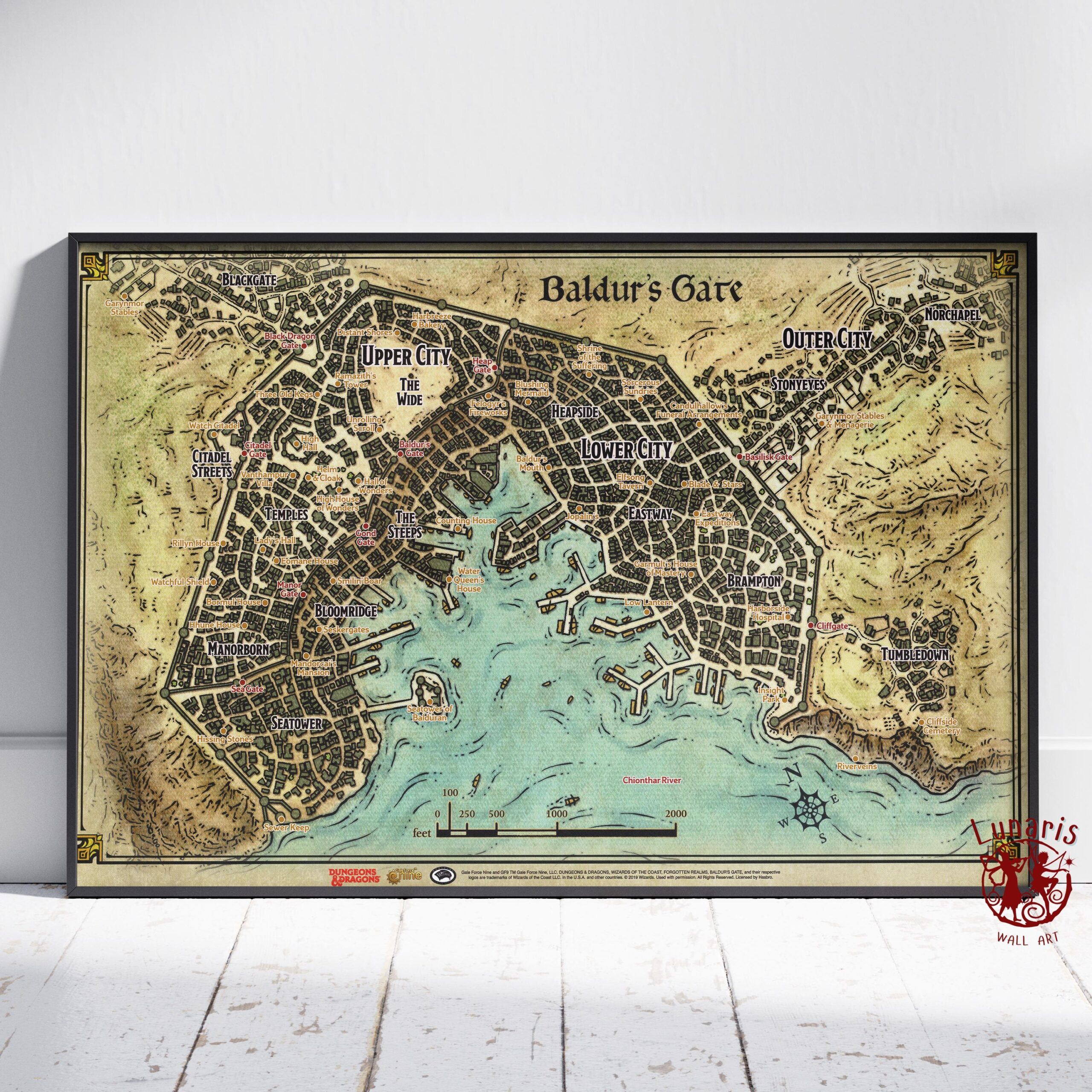 Map Of Baldurs Gate Etsy
