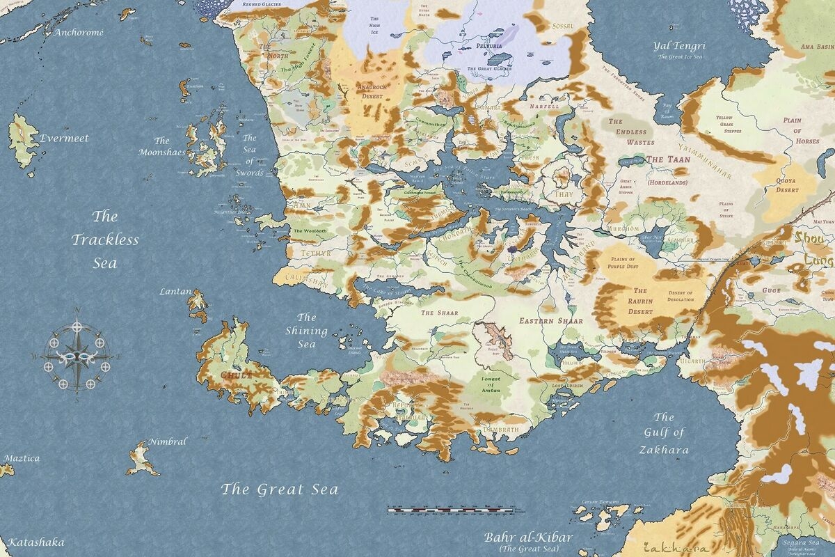 Map Of Faerun Forgotten Realms 5th Ed D D Multiple Sizes And Paper 11x17 24x36 EBay