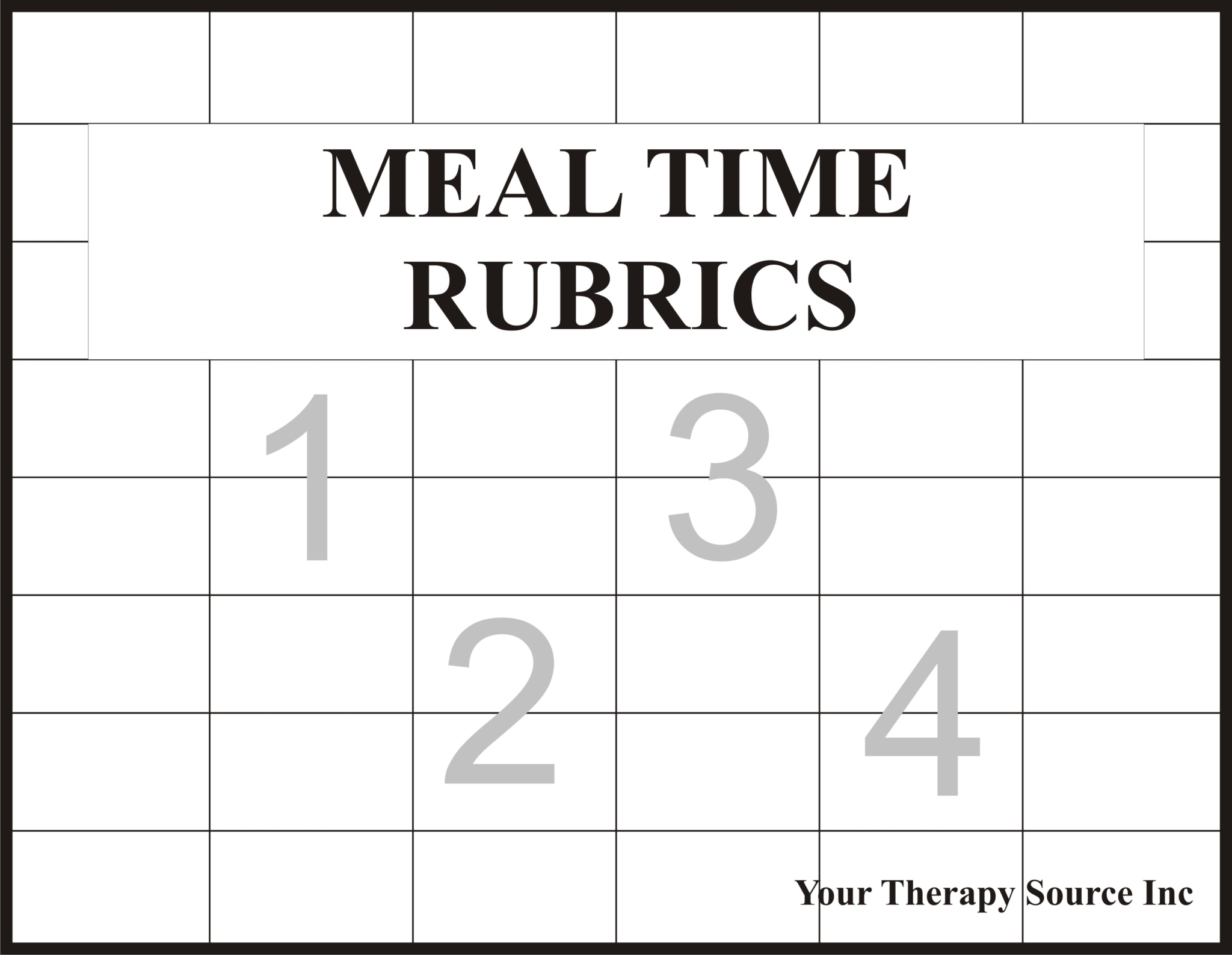 Meal Time Rubrics Your Therapy Source