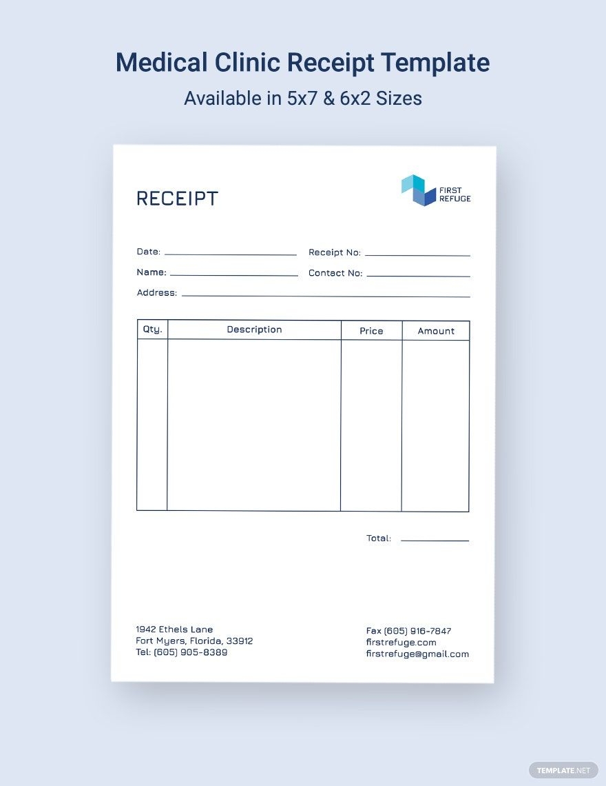 Medical Clinic Receipt Template In Google Sheets Google Docs Word InDesign PSD Illustrator Publisher Download Template