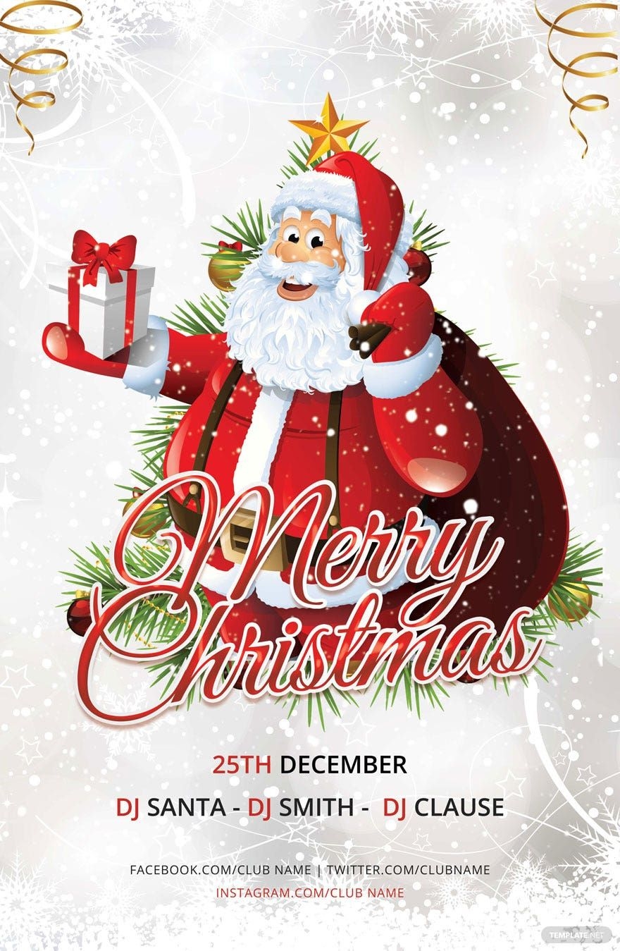 Merry Christmas Poster Template In PSD Pages Download Template