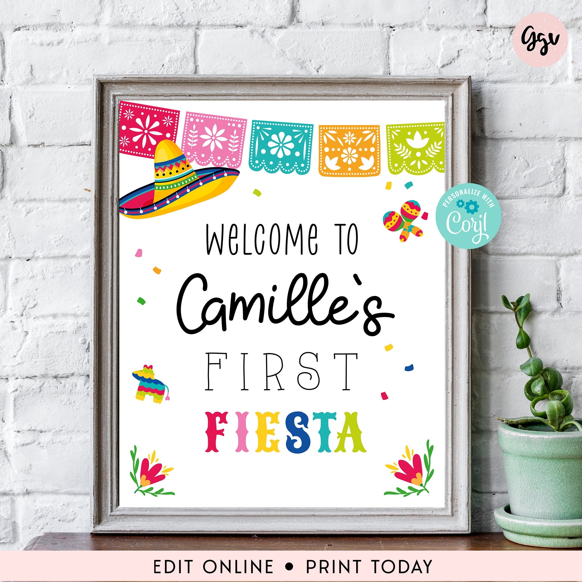 Mexican Fiesta Welcome Sign Editable Mexican First Fiesta Sign Mexican Fiesta Printable Decorations Mexican Fiesta Party Sign MF01 Etsy