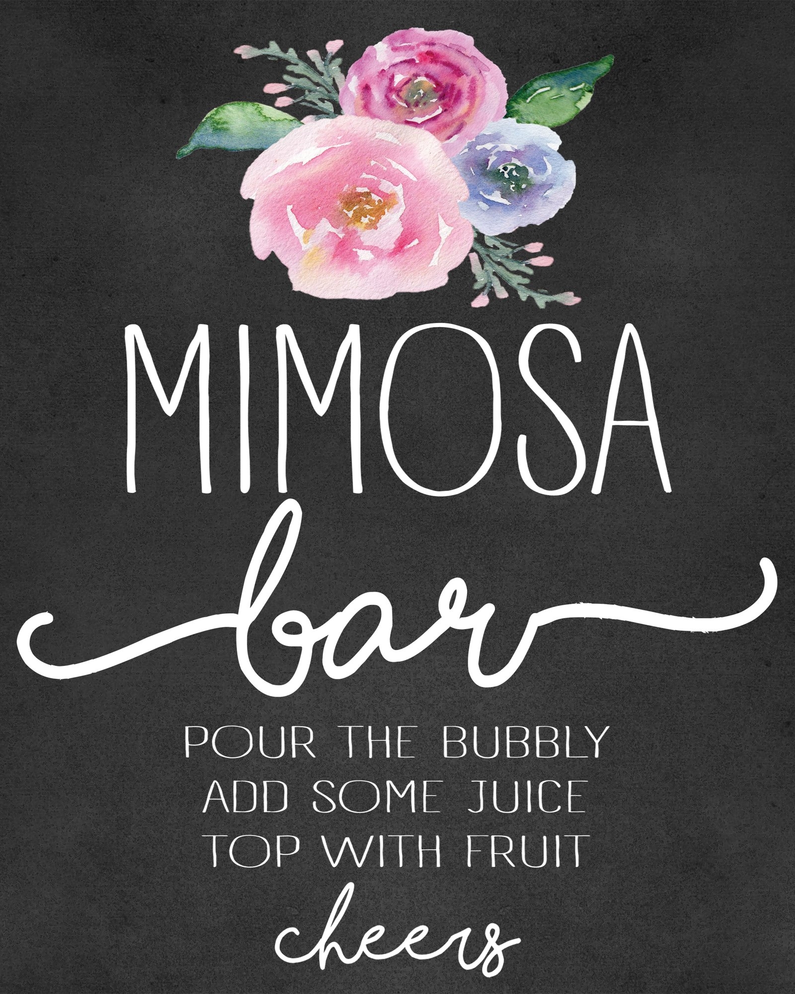 Mimosa Bar And Shower Printables