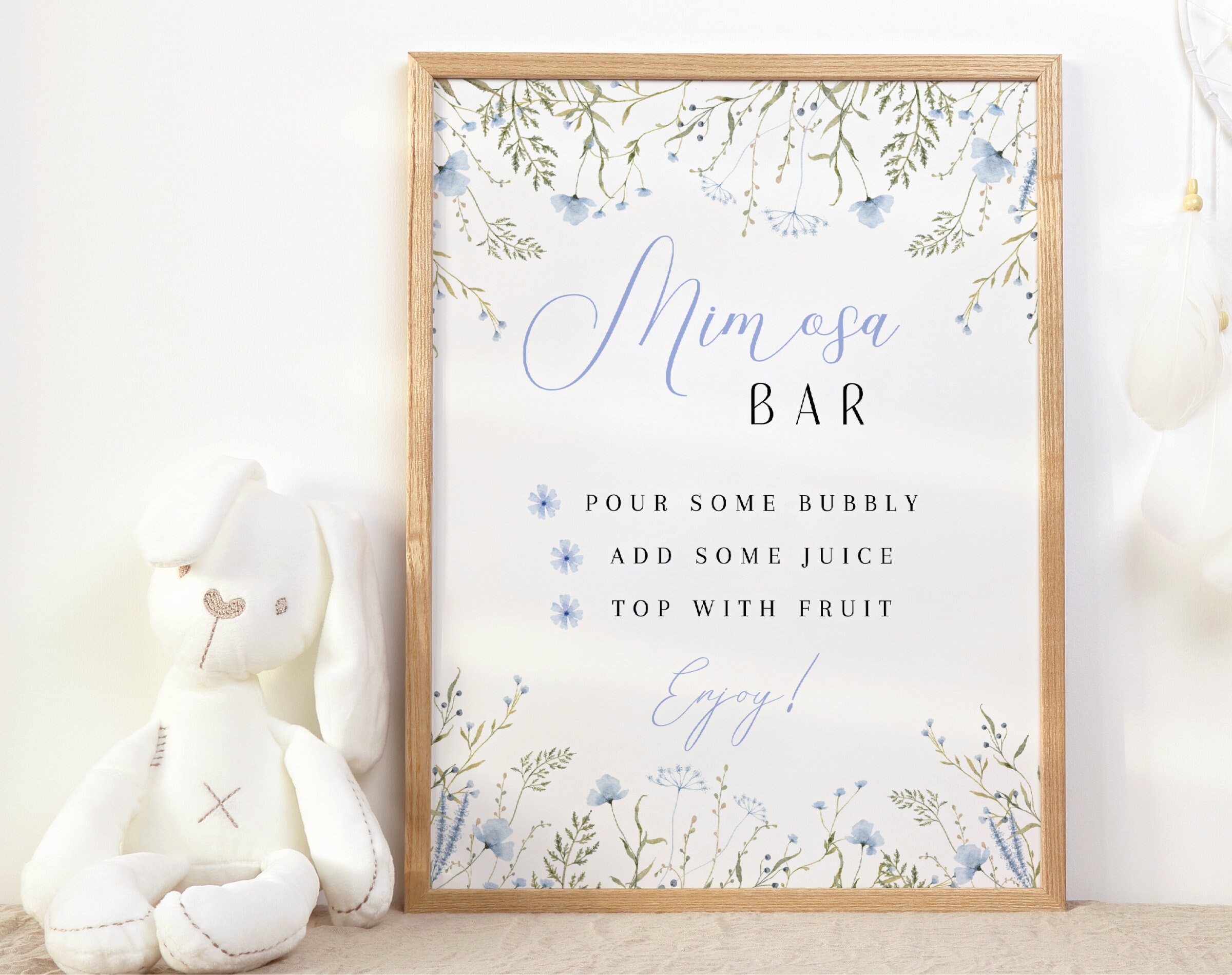 Mimosa Bar Sign Ready To Print FREE Edit Mimosa Sign Mom osa Baby In Bloom Baby Shower Wildflower Baby Boy Baby Blue BBS17 Etsy