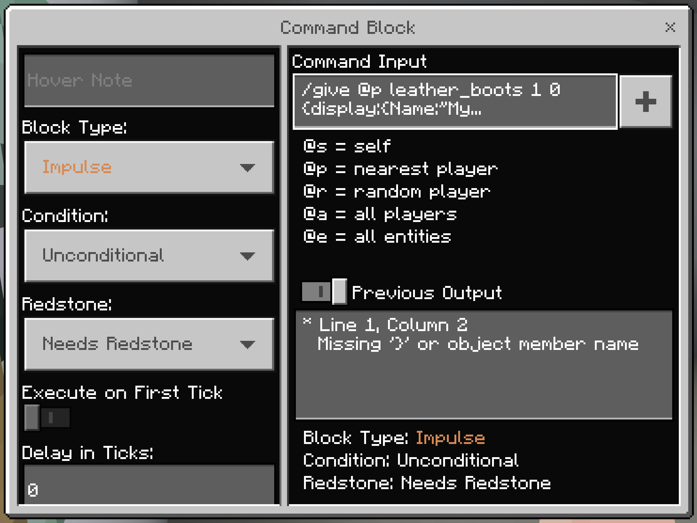 Minecraft Commands How To give A Player A Named Item With Level 10 Enchants In Pocket Bedrock Edition Arqade