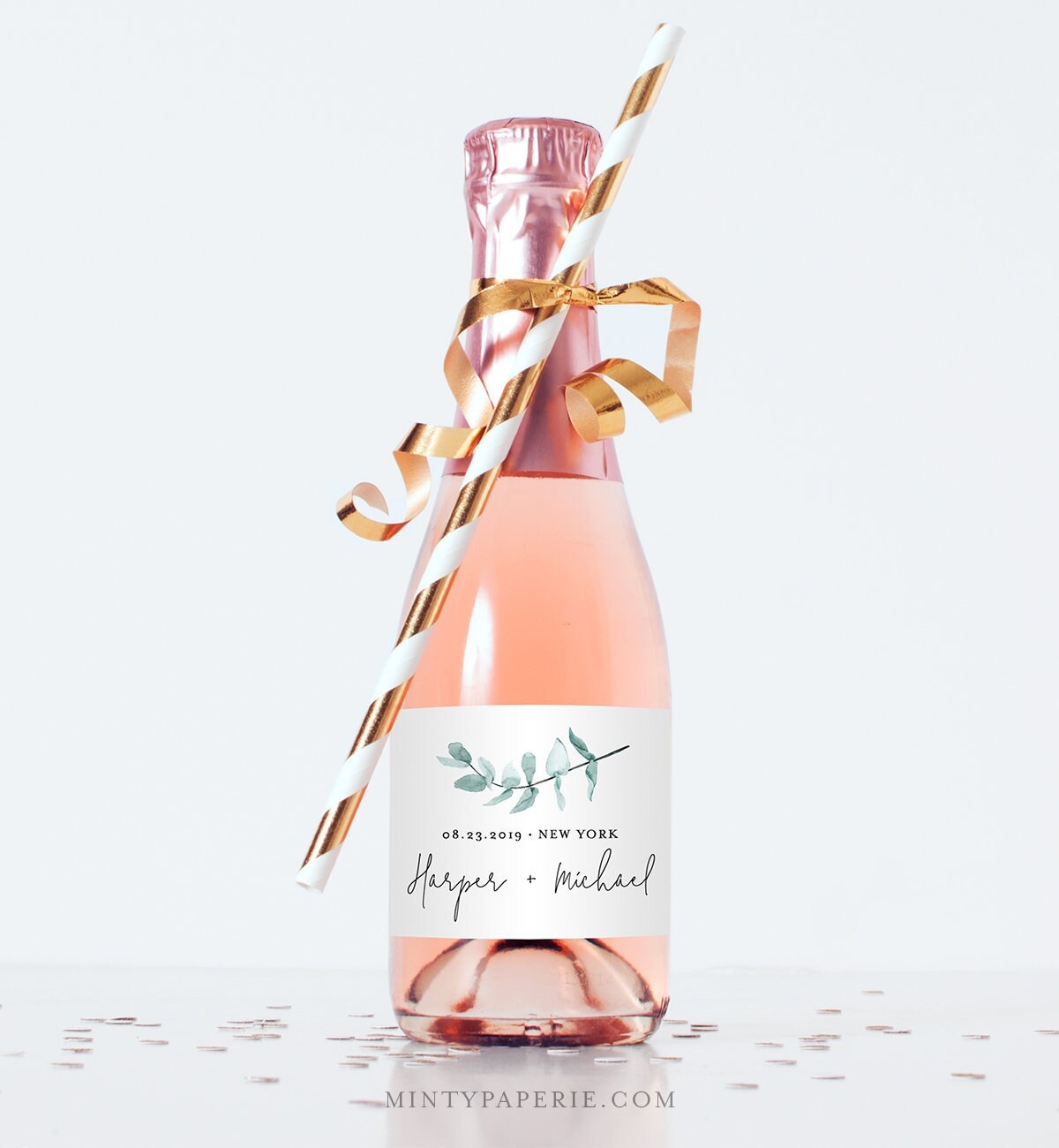 Printable Editable Mini Champagne Bottle