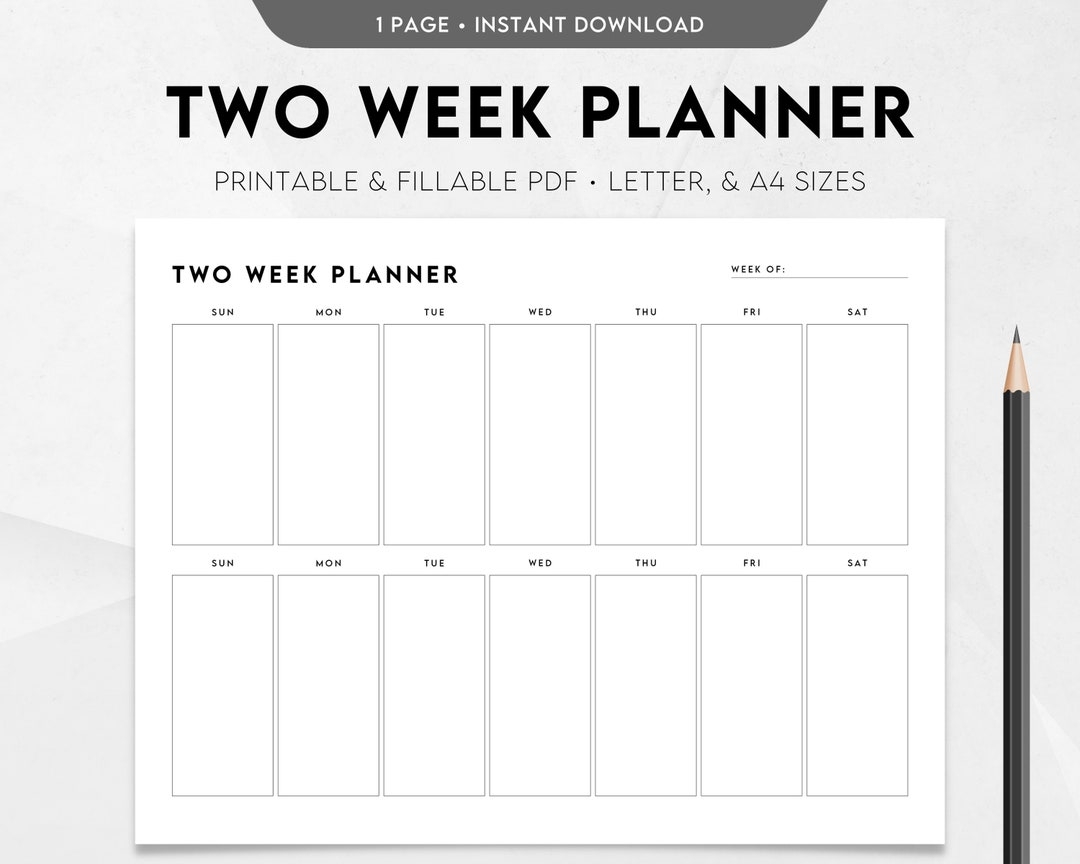Printable Editable Calendar Printable 2 Page Weekly Calendar