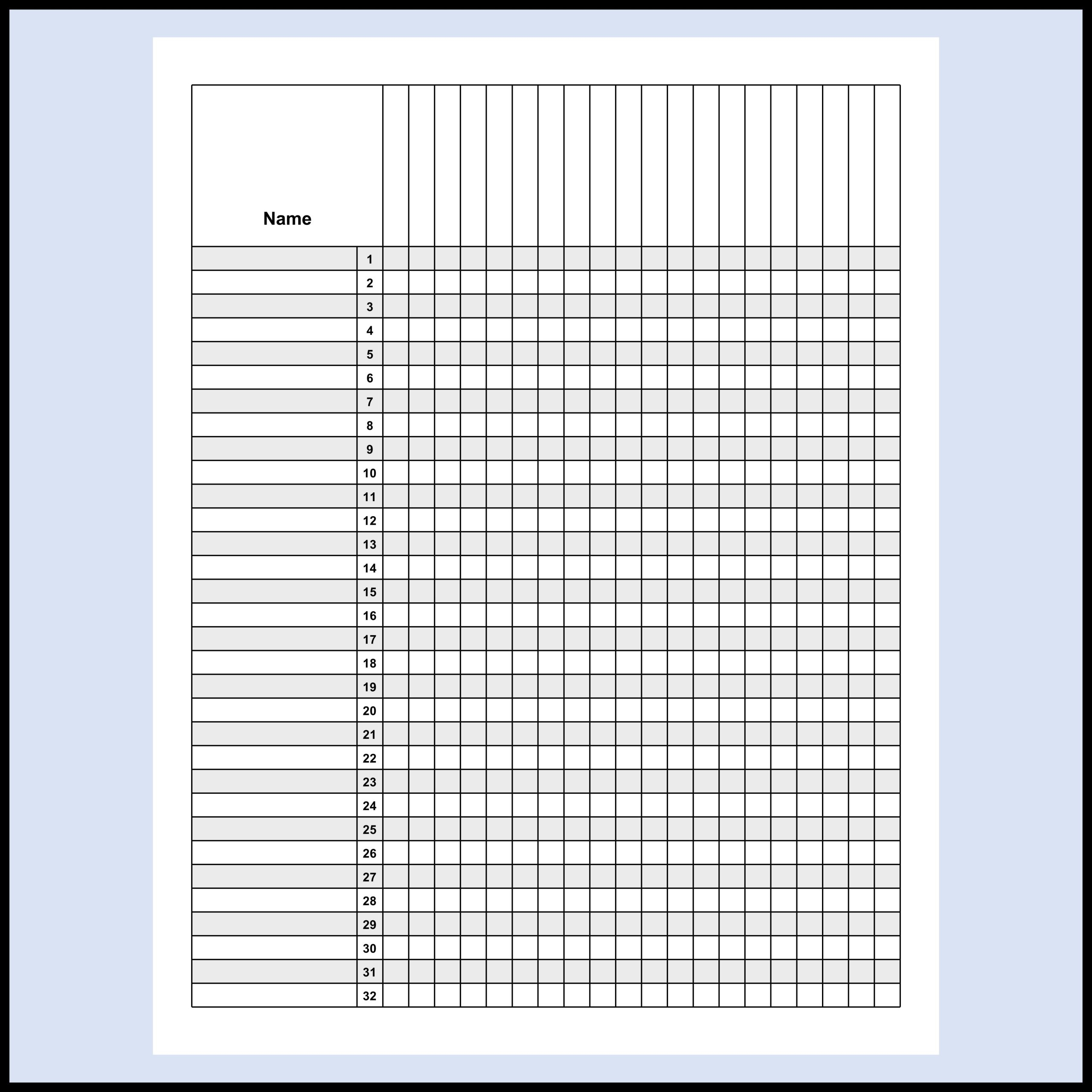 Monthly Attendance Sheet For Teacher 8 5 X 11 Inch Made By Teachers