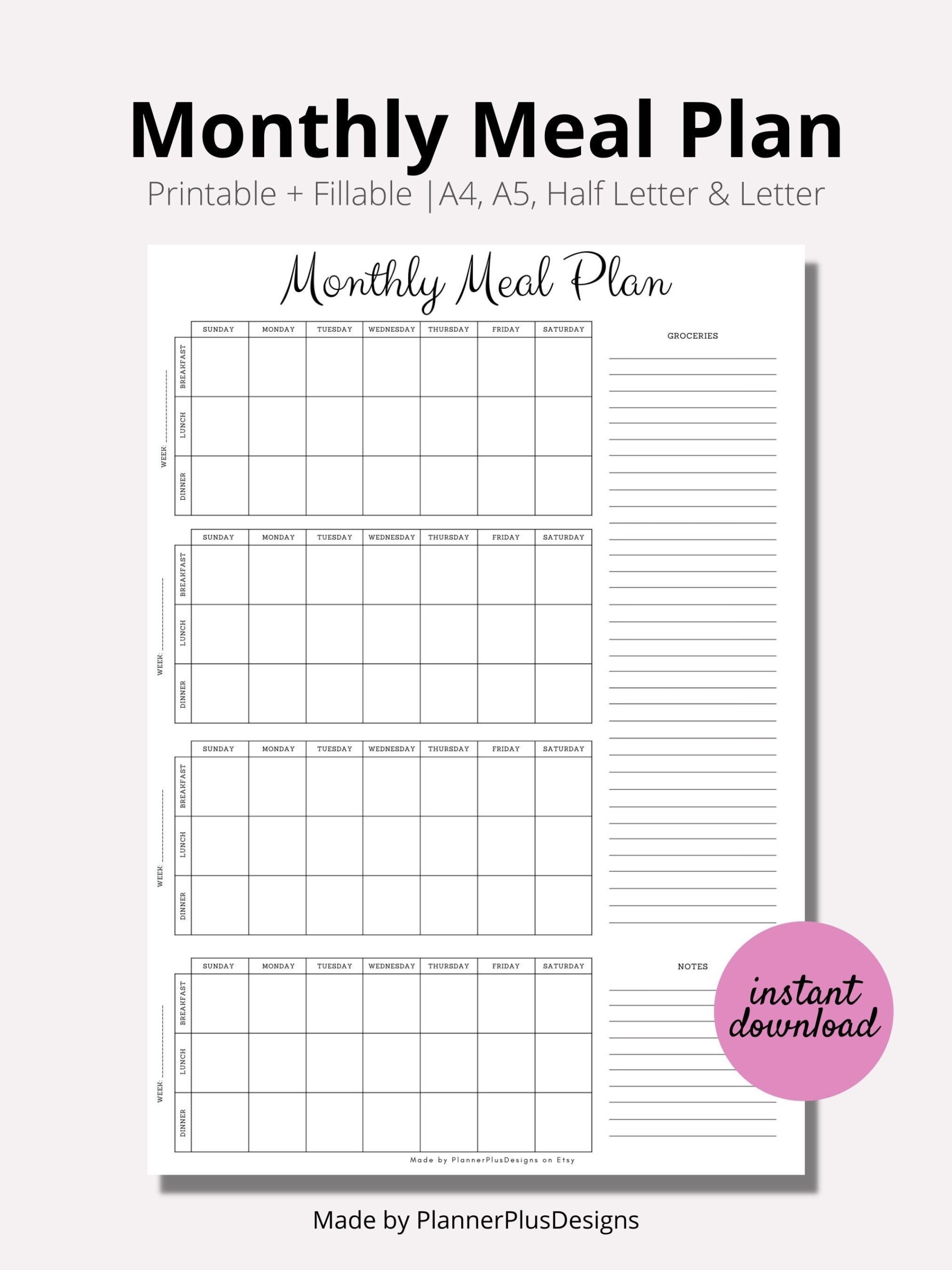 Printable 3 Month Food Supply Editable List