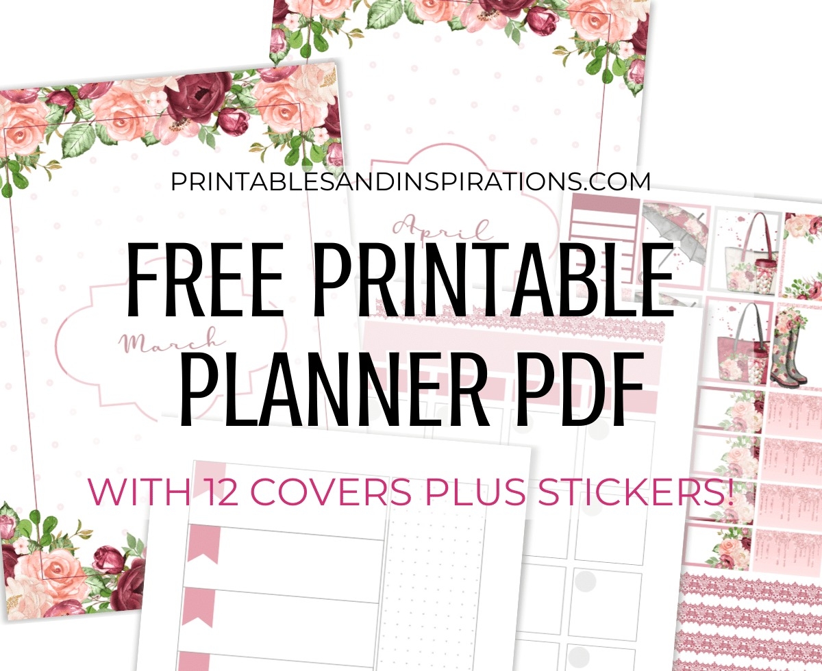 Monthly Printable Planner Template Red Romance Printables And Inspirations