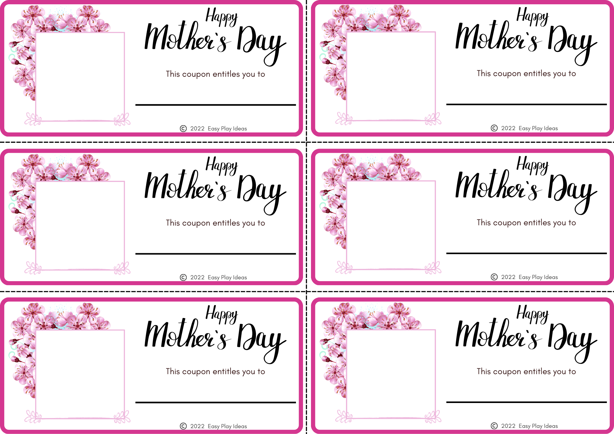Mother s Day Printable Coupons And Choice Board Easy Play Ideas For Kids