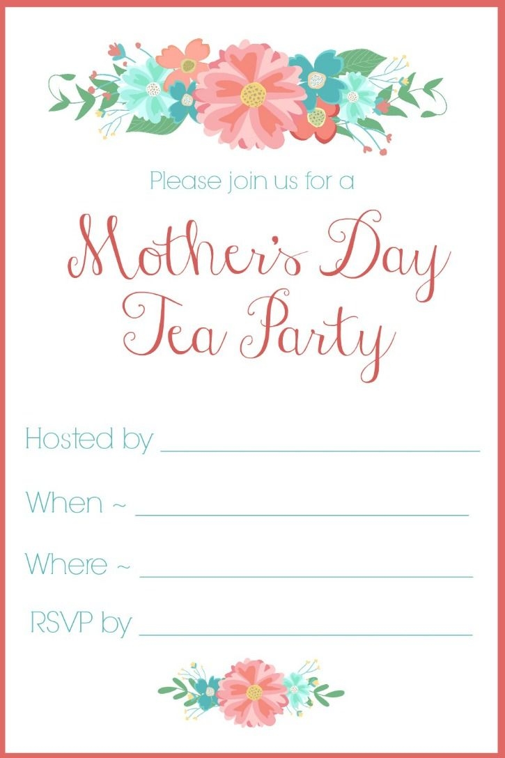 Mother s Day Tea Party Invitation Free Printables 3 Little Greenwoods