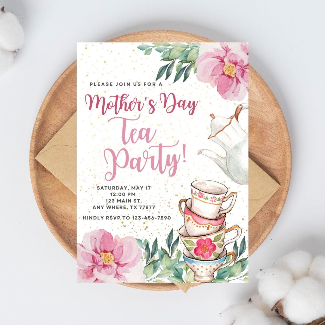 Mothers Day Tea Party Invitation Mothers Day Brunch Invitation Mothers Day Invitation EDITABLE INSTANT DOWNLOAD Etsy
