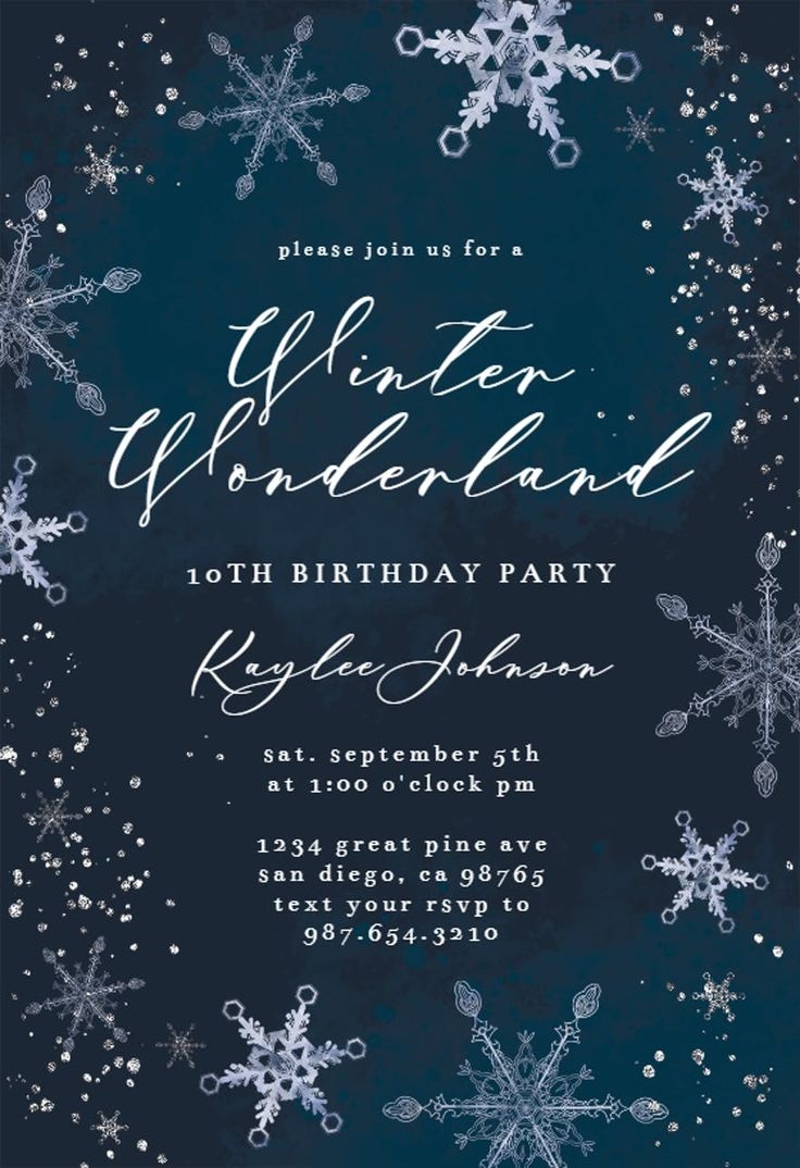 Night Snowfall Party Invitation Template Free Greetings Island