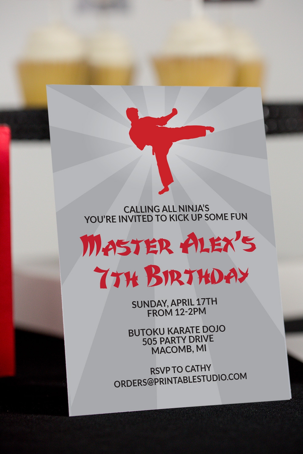Ninja Party Invitation Karate Party Invitation Printable Studio
