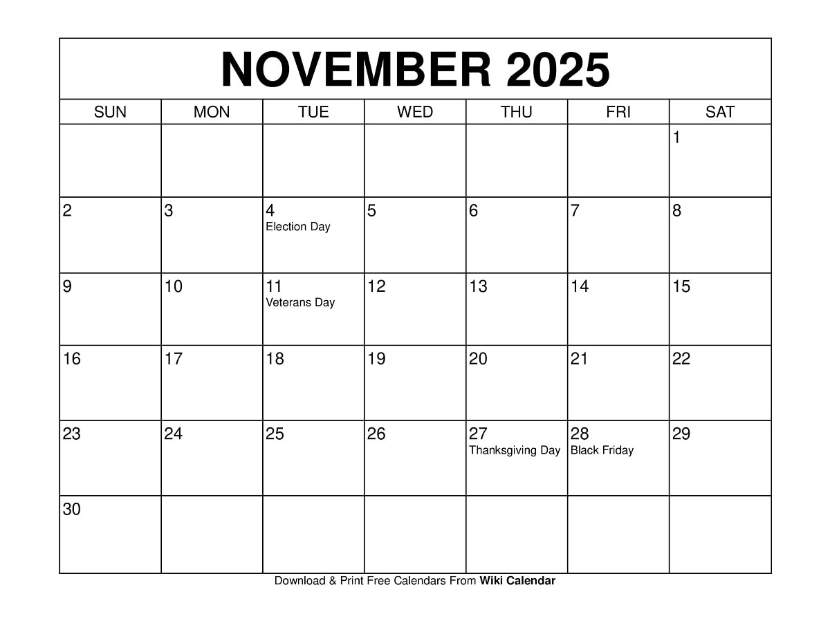 Editable Printable Calendar Nov