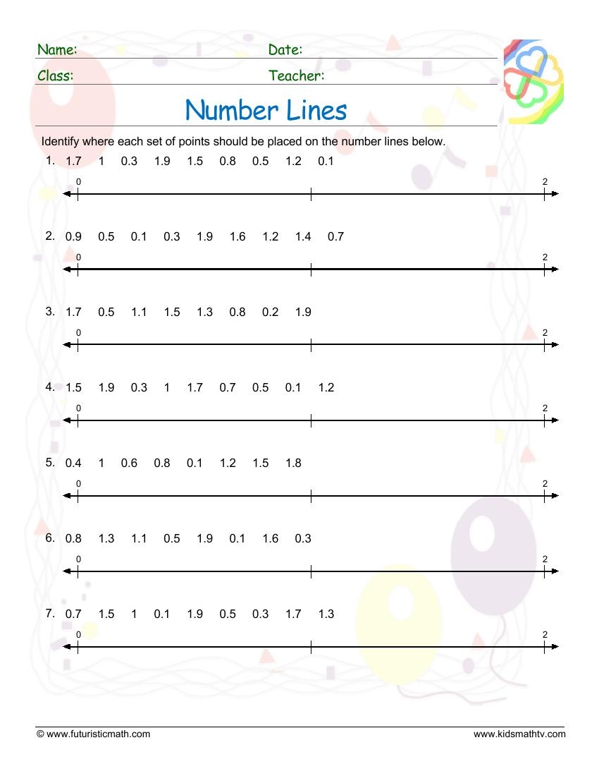 Number Line Worksheets Pdf Printable Math Champions