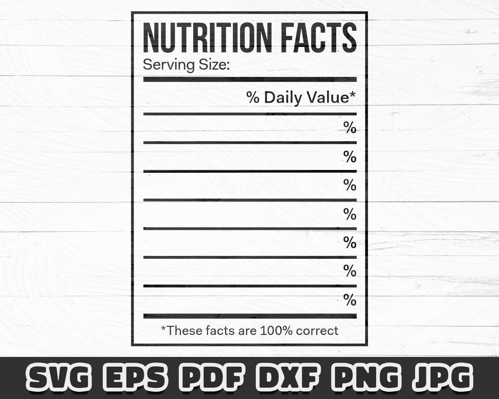 Nutrition Facts Editable Printable