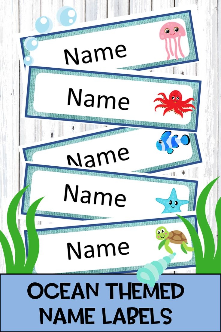 Editable Printable Ocean Theme Name Labels