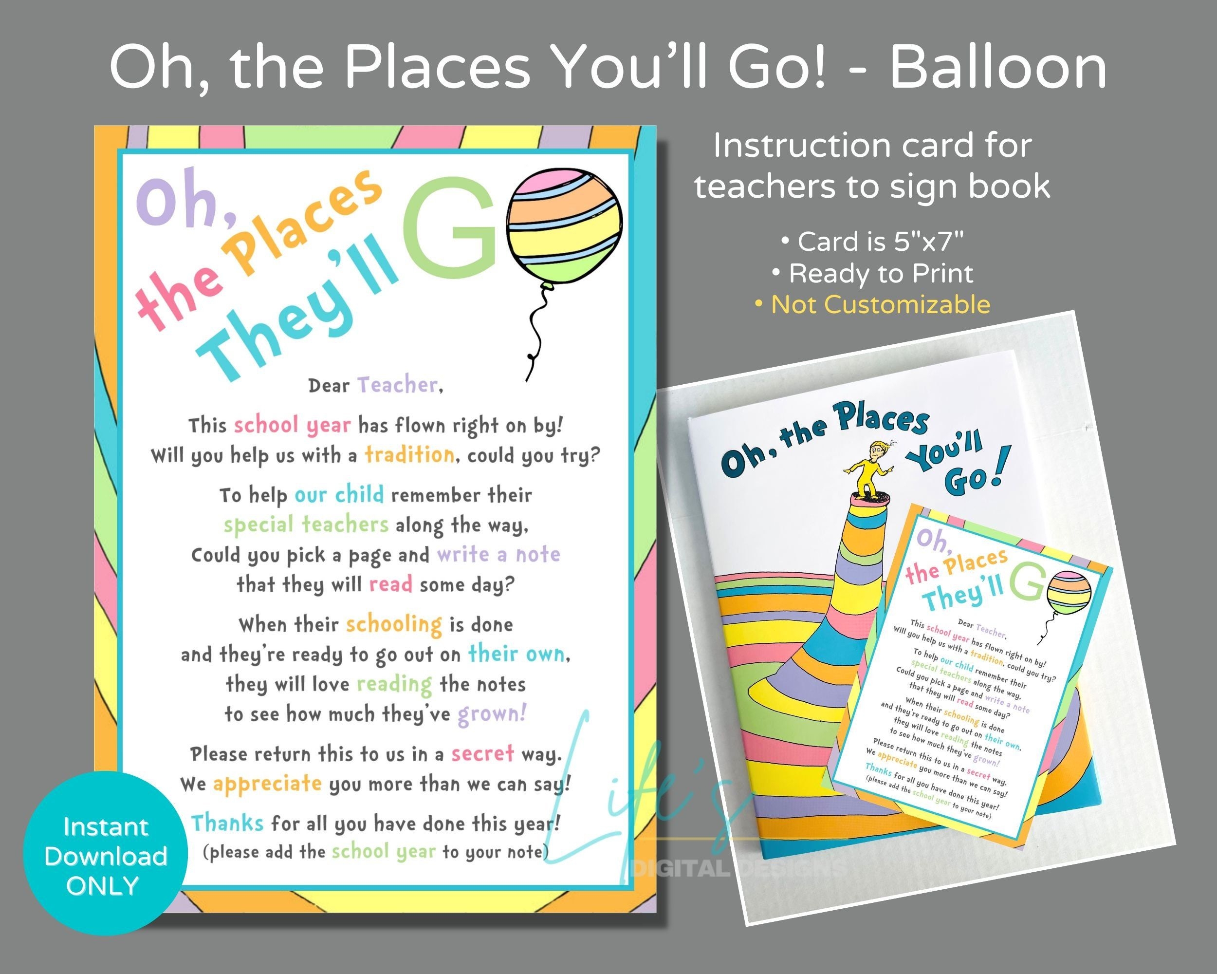 Oh The Places You'll Go Free Editable Printables