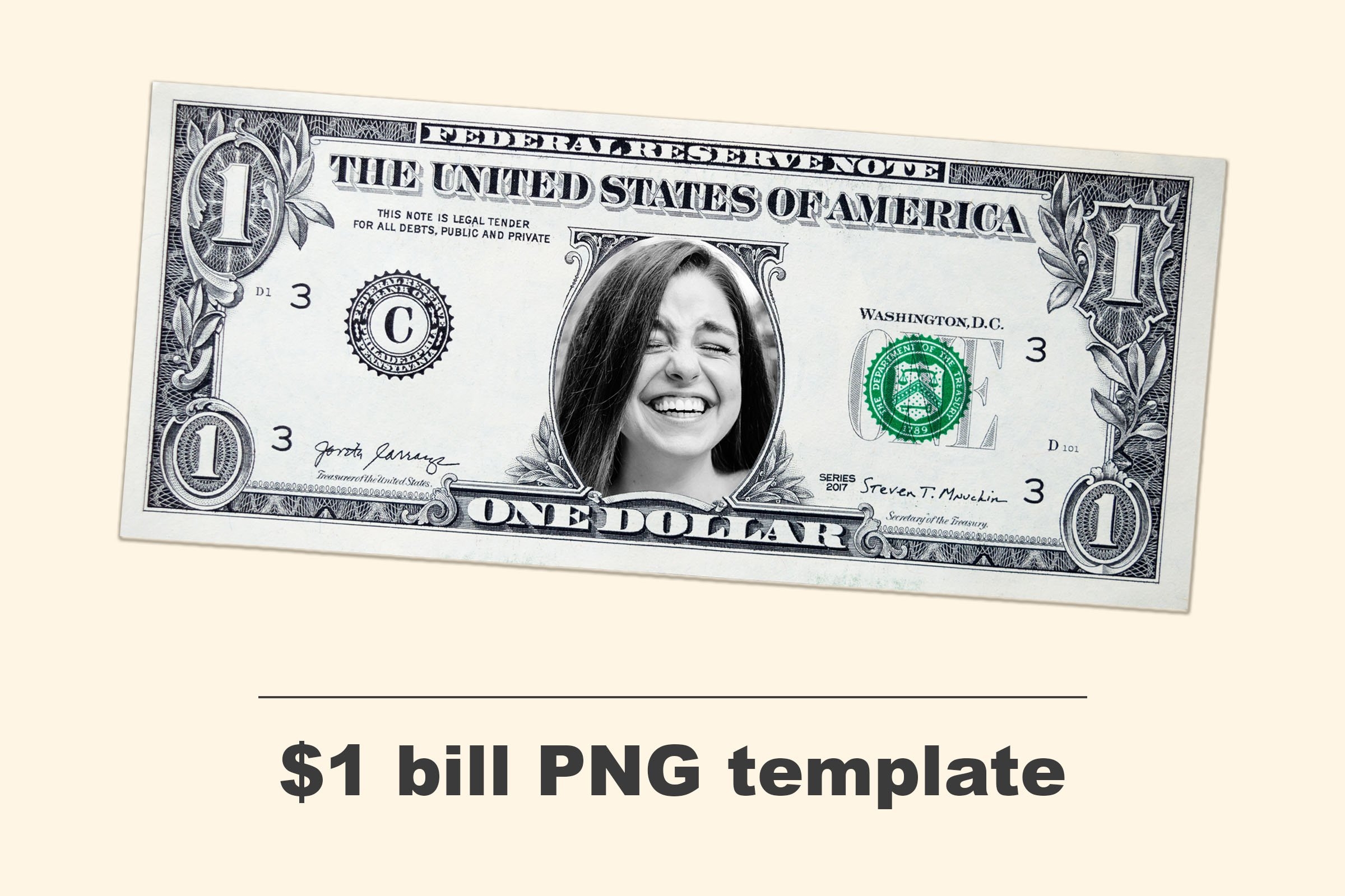 One Dollar Bill Template
