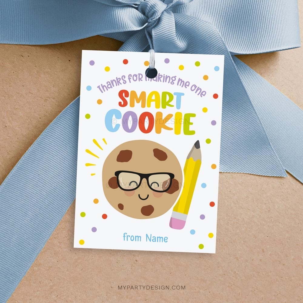 One Smart Cookie Appreciation Tag Printable PDF My Party Design