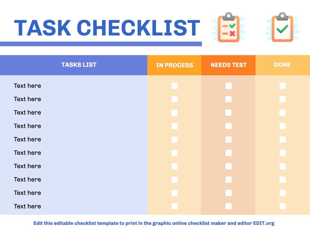 Free Printable Editable Checklist