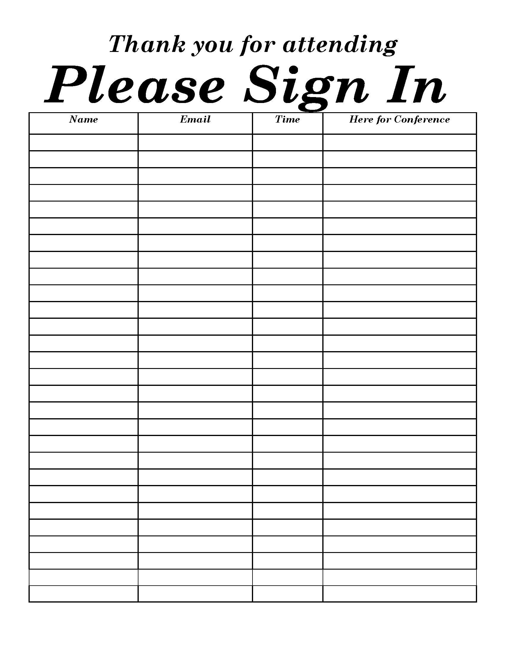 Open House Sign In Sheet Conference Instant Download DOC PDF Sign In Sheet Open Meeting Sign Ins Printable Etsy