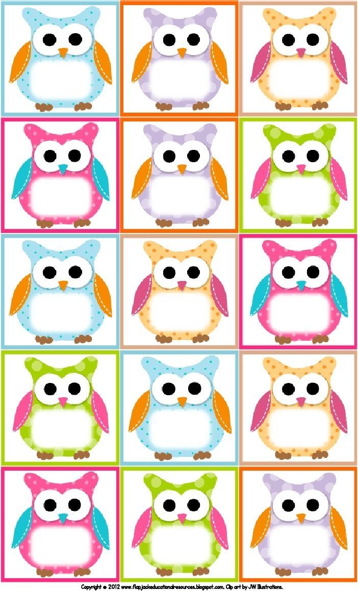 Free Editable Printable Owl Labels