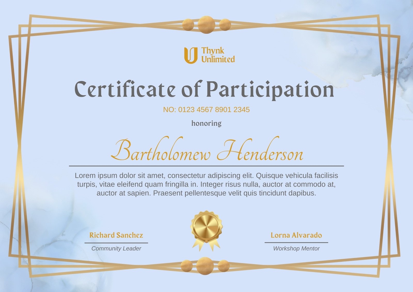 Page 11 Free Printable Custom Participation Certificate Templates Canva