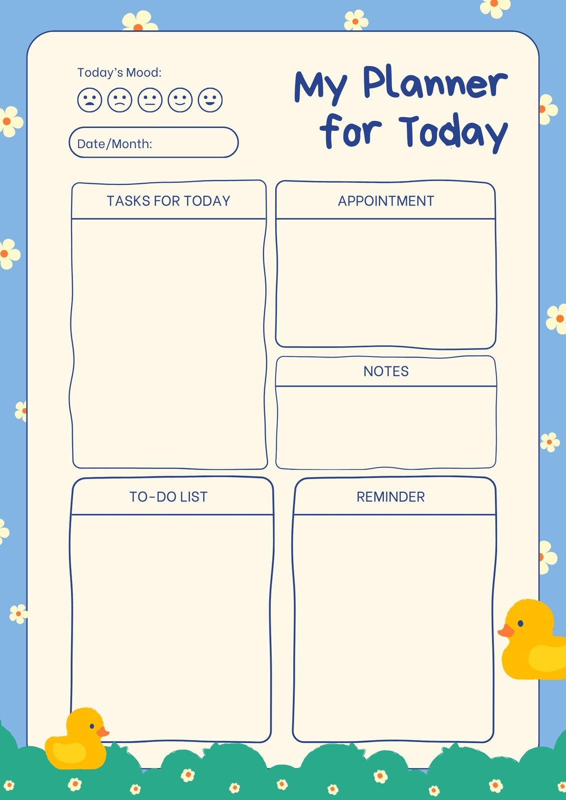 Page 14 Free Printable Cute Planner Templates To Edit Online Canva