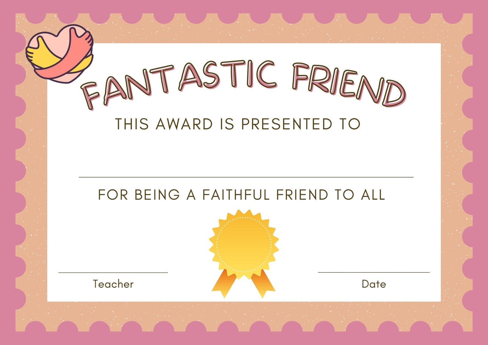 Free Editable Printable Best Friend Certificates For Adults