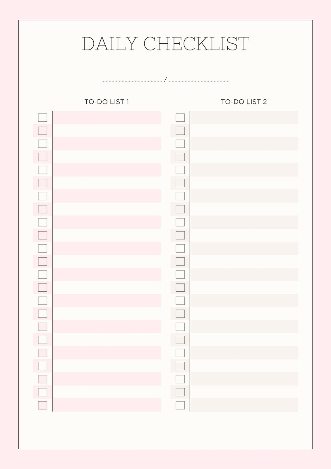 Page 2 Free Custom Downloadable Checklist Templates Canva