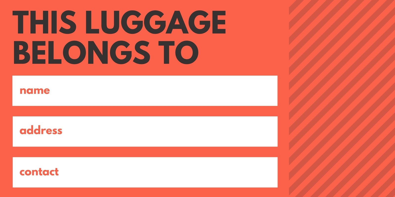 Page 2 Free Printable Customizable Luggage Tag Templates Canva