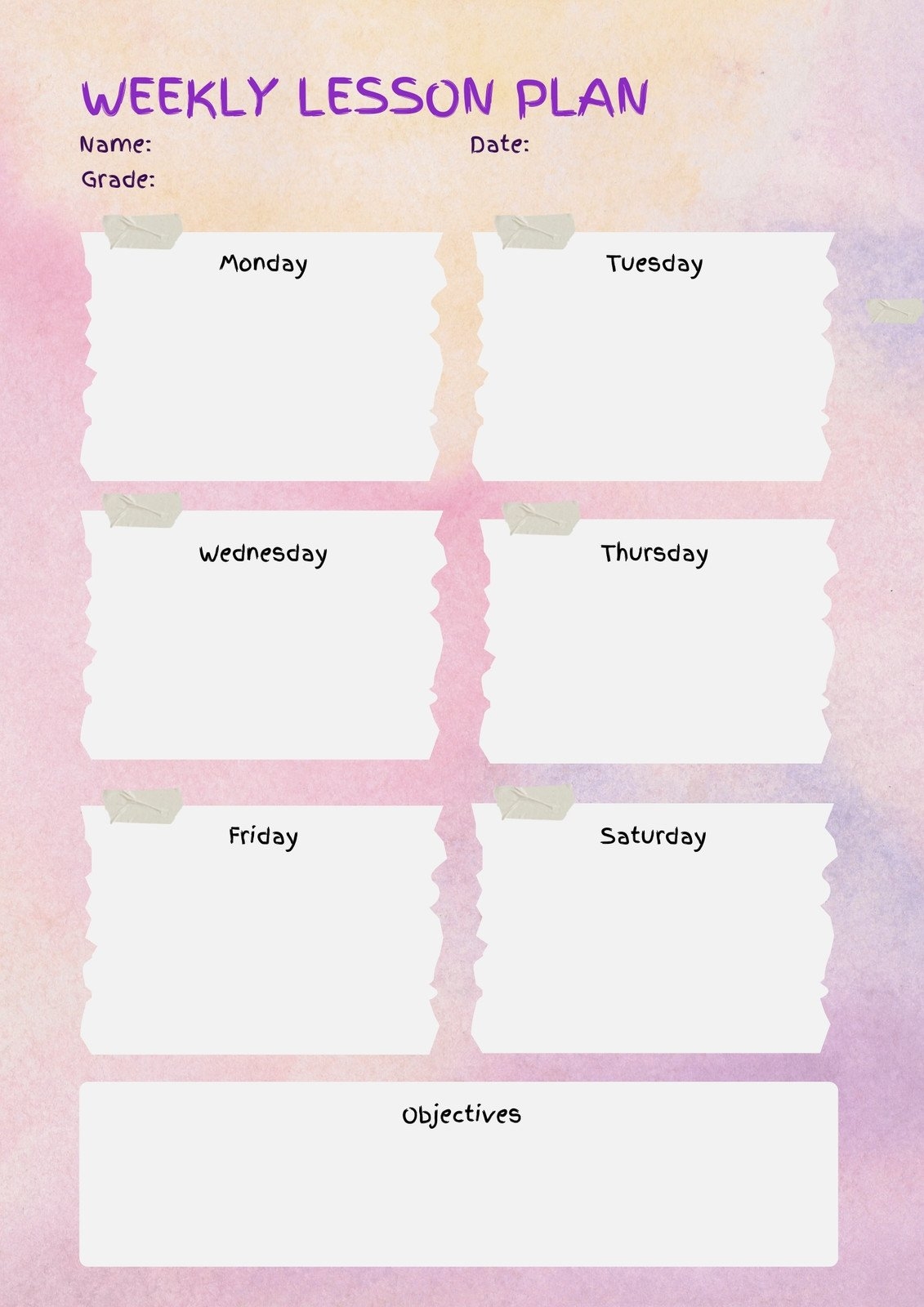 Page 3 Lesson Plan Templates You Can Customize For Free Canva