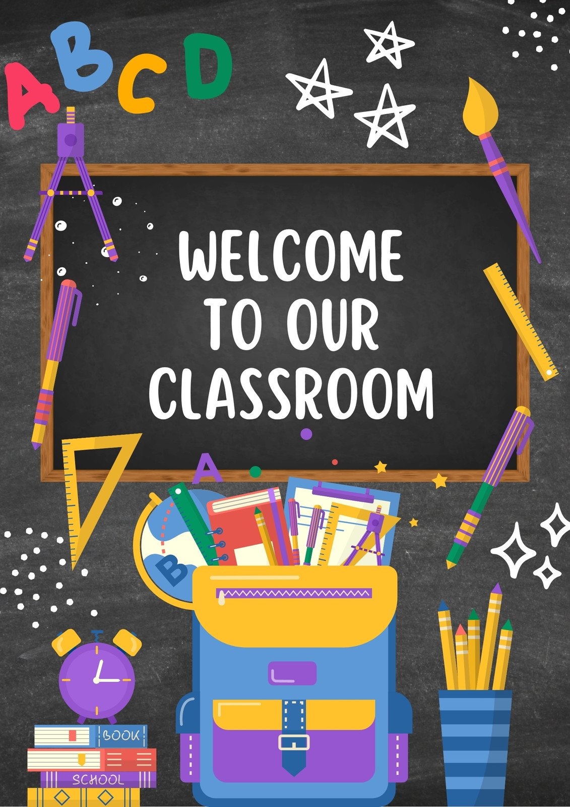 Page 4 Free Printable Classroom Welcome Poster Templates Canva