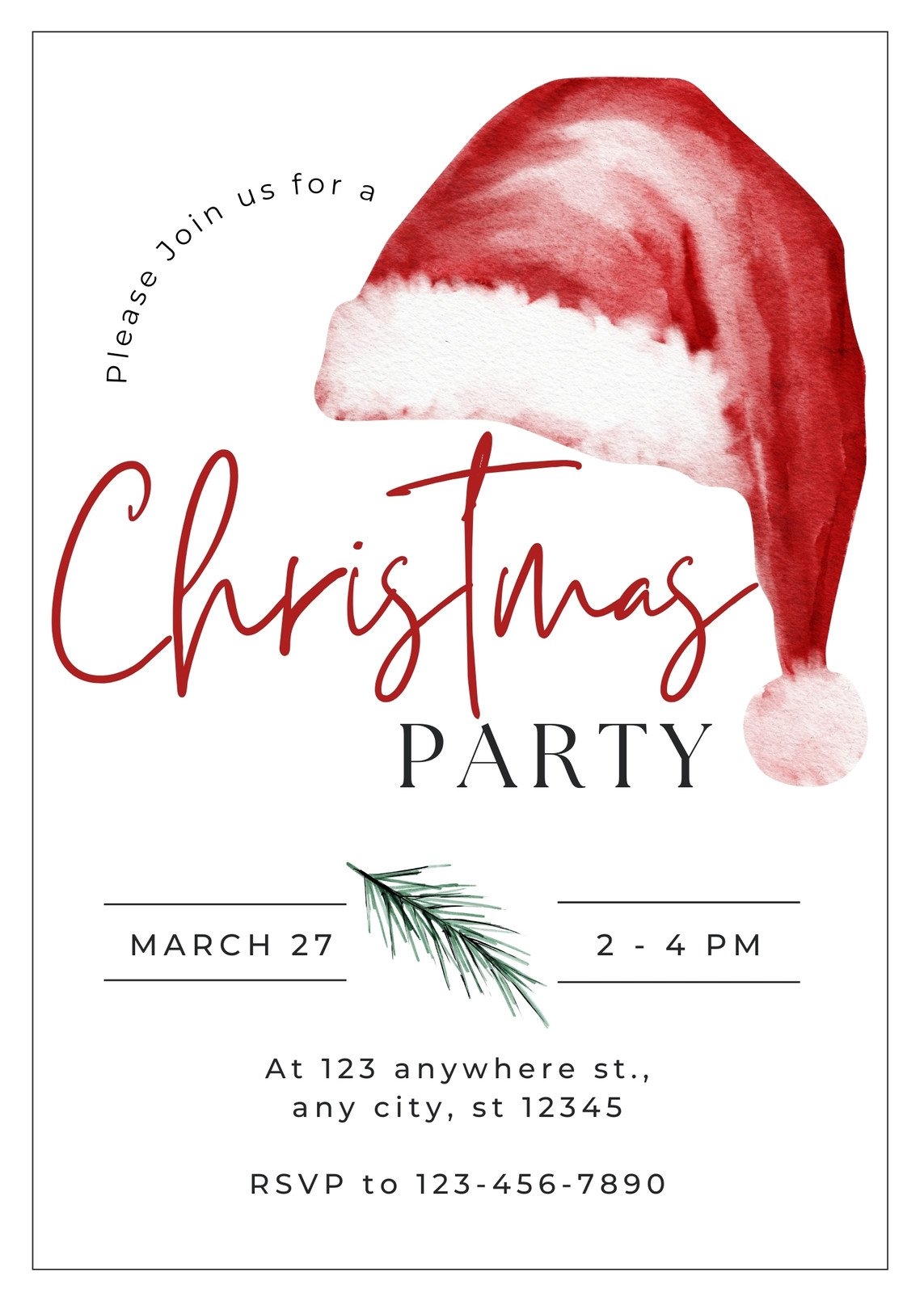 Editable And Printable Christmas Party Invitations