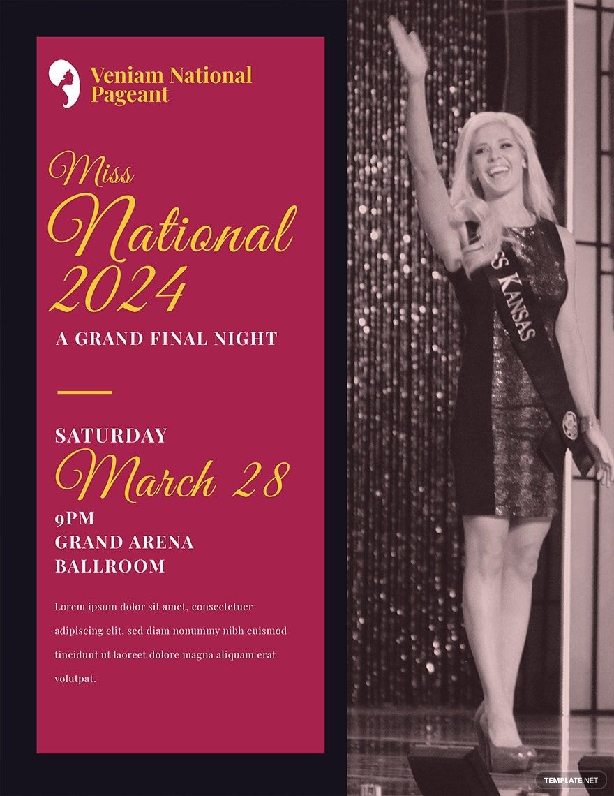 Pageant Flyer Template In Pages PSD Word Publisher Illustrator Google Docs Download Template